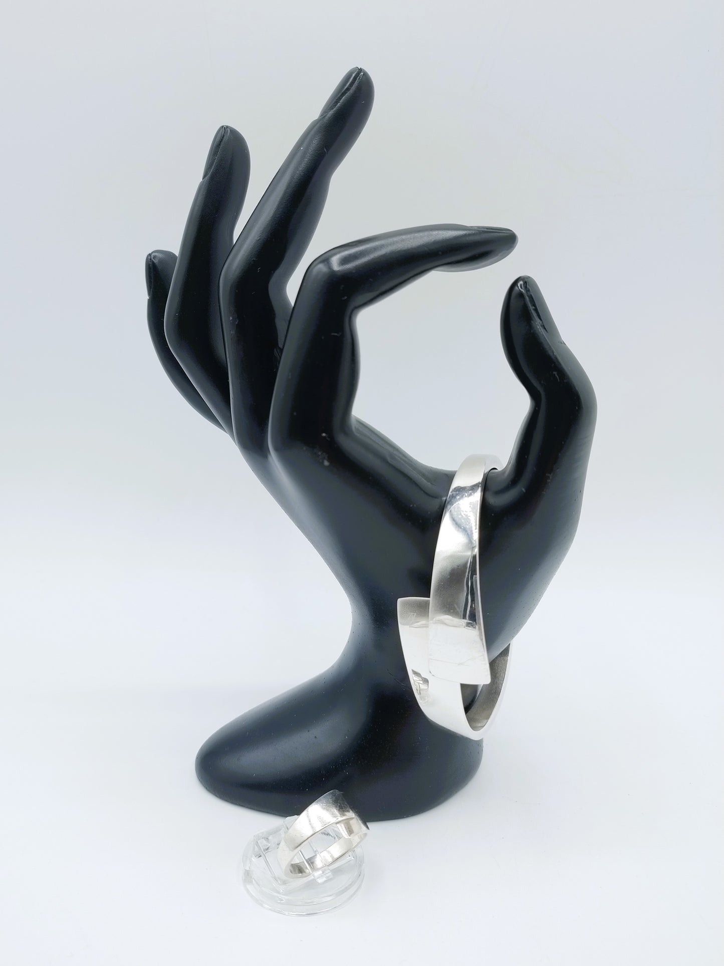 Silver design bracelet + ring, 17 mm, 925