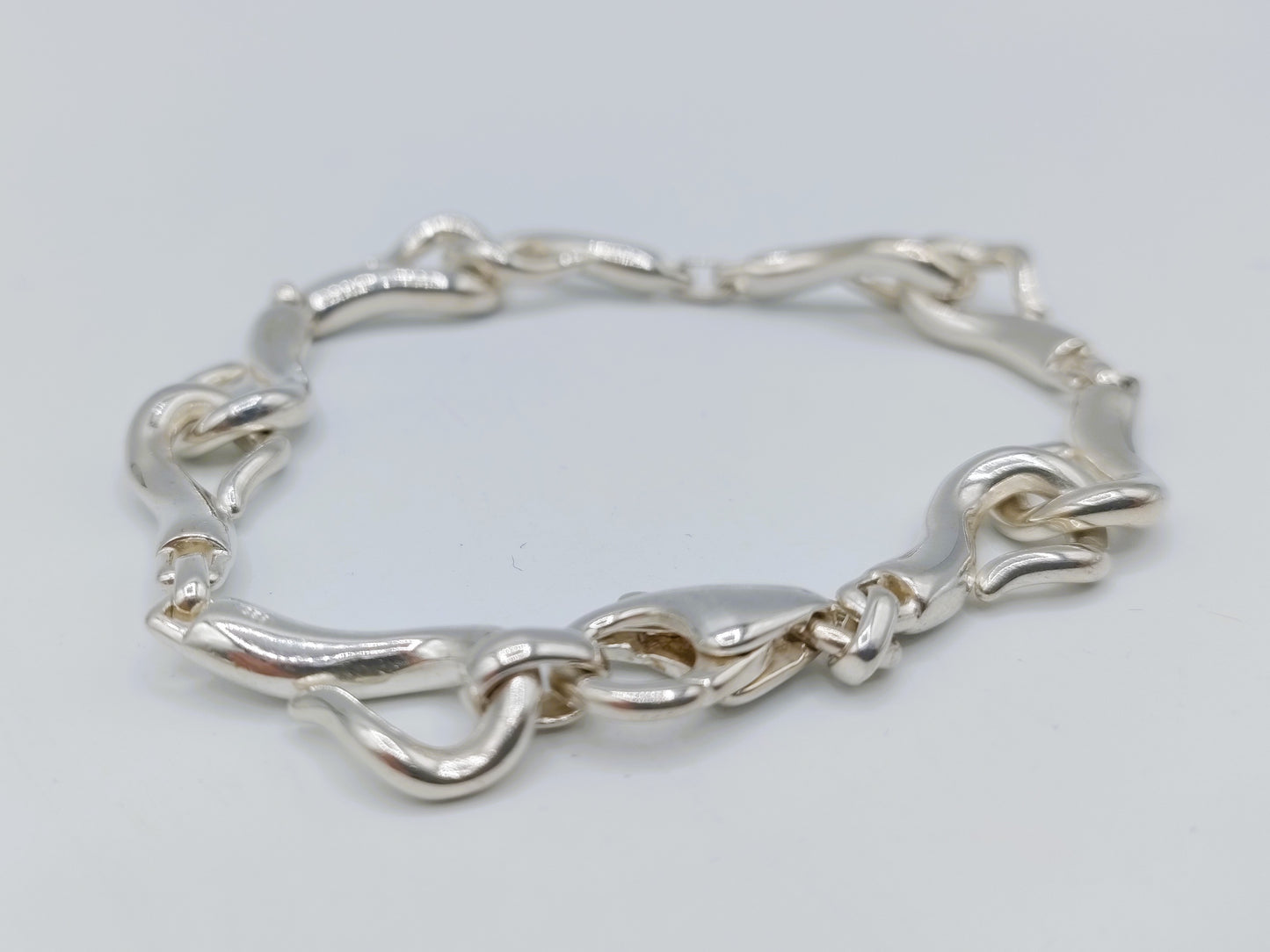 Zilveren armband met designschakel, 20 cm