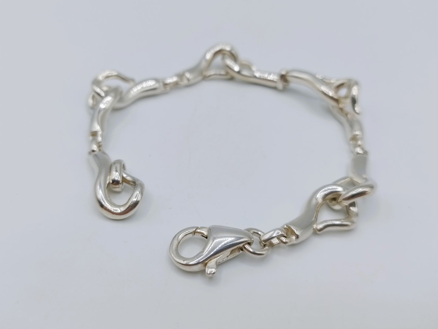 Zilveren armband met designschakel, 20 cm