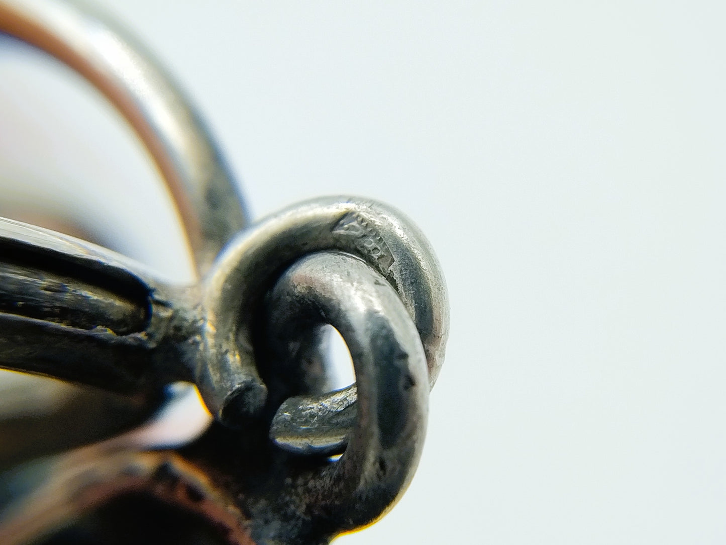 Zilveren vintage armband met maansteen, 19,5 cm.
