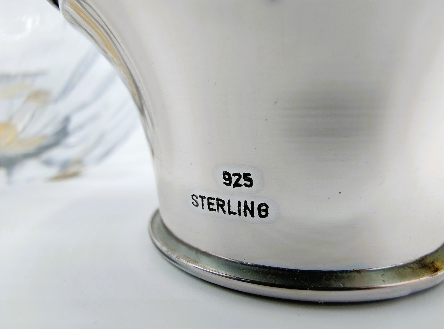 Kristallen parfumfles met zilveren deksel, 925