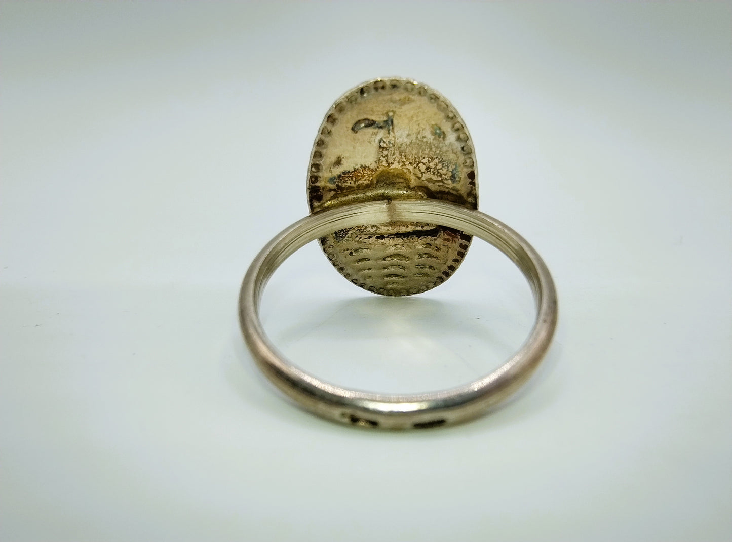 Zilveren vintage ring met zeilboot, D.J. Deumers, Schoonhoven, 18 mm