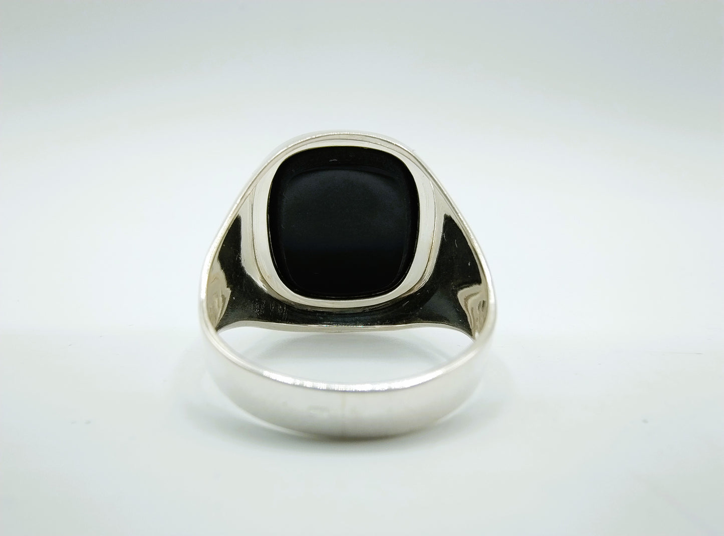 Zilveren heren zegelring met onyx, 19.5 mm