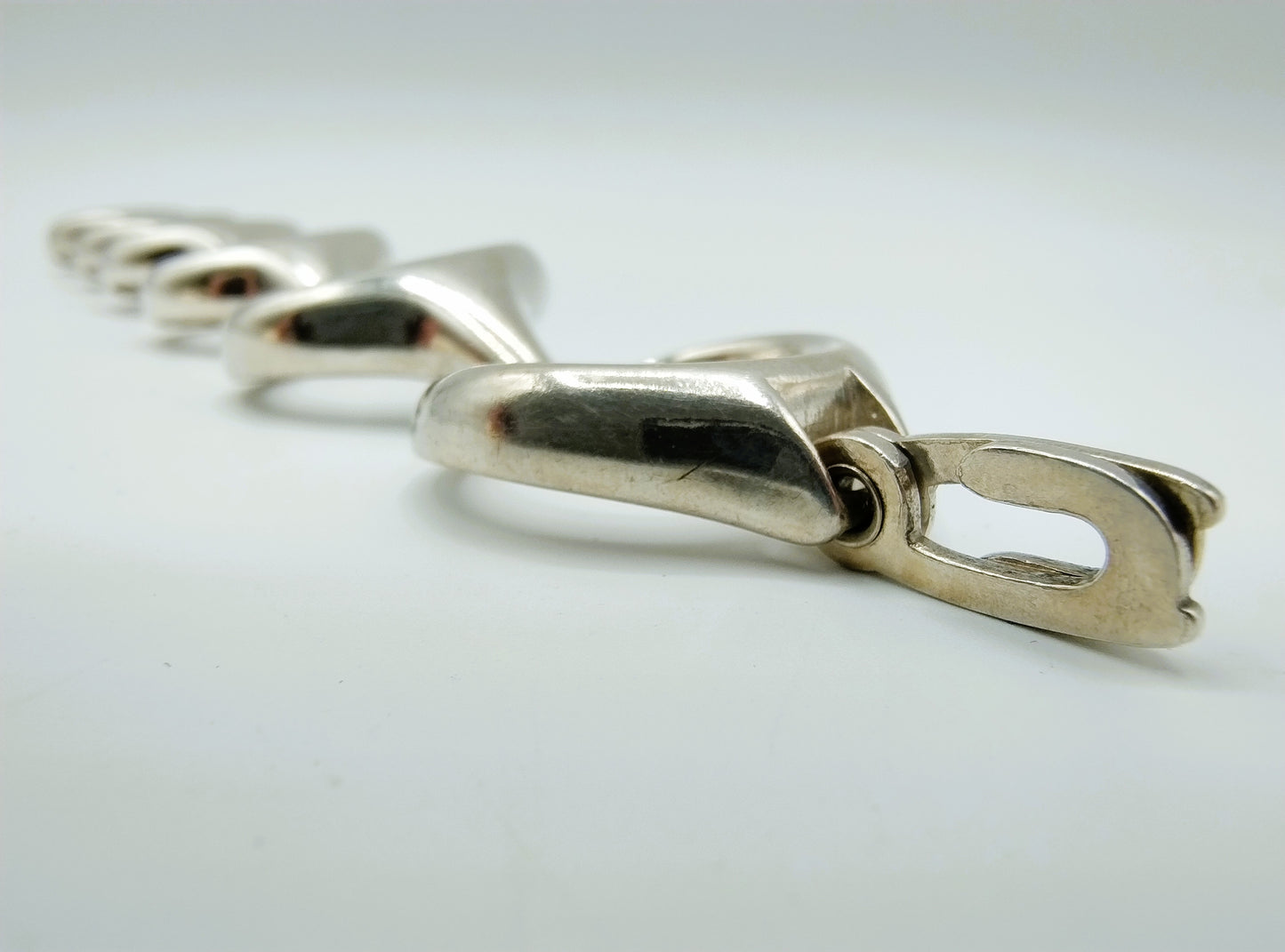 Zware zilveren design schakelarmband, 19,5 cm