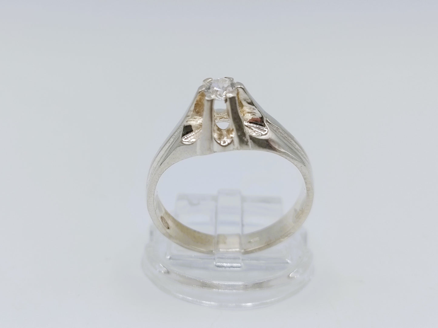 Silberner Unisex-Ring mit Stein, 21 mm