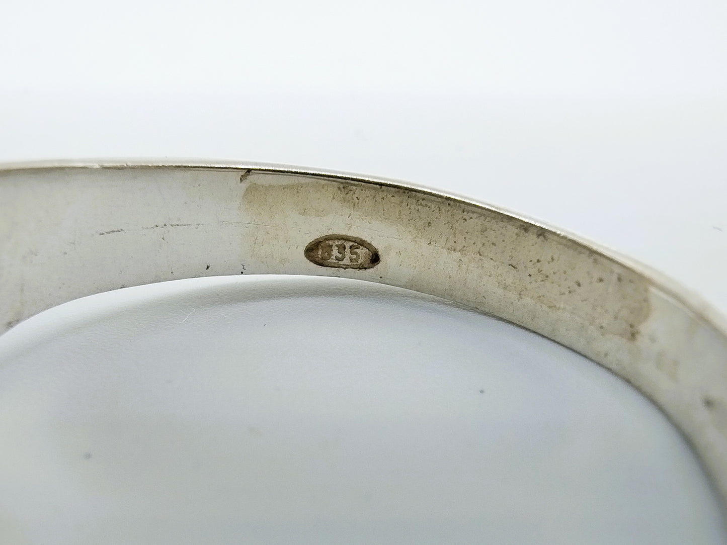 Silberner Unisex-Ring mit Stein, 21 mm