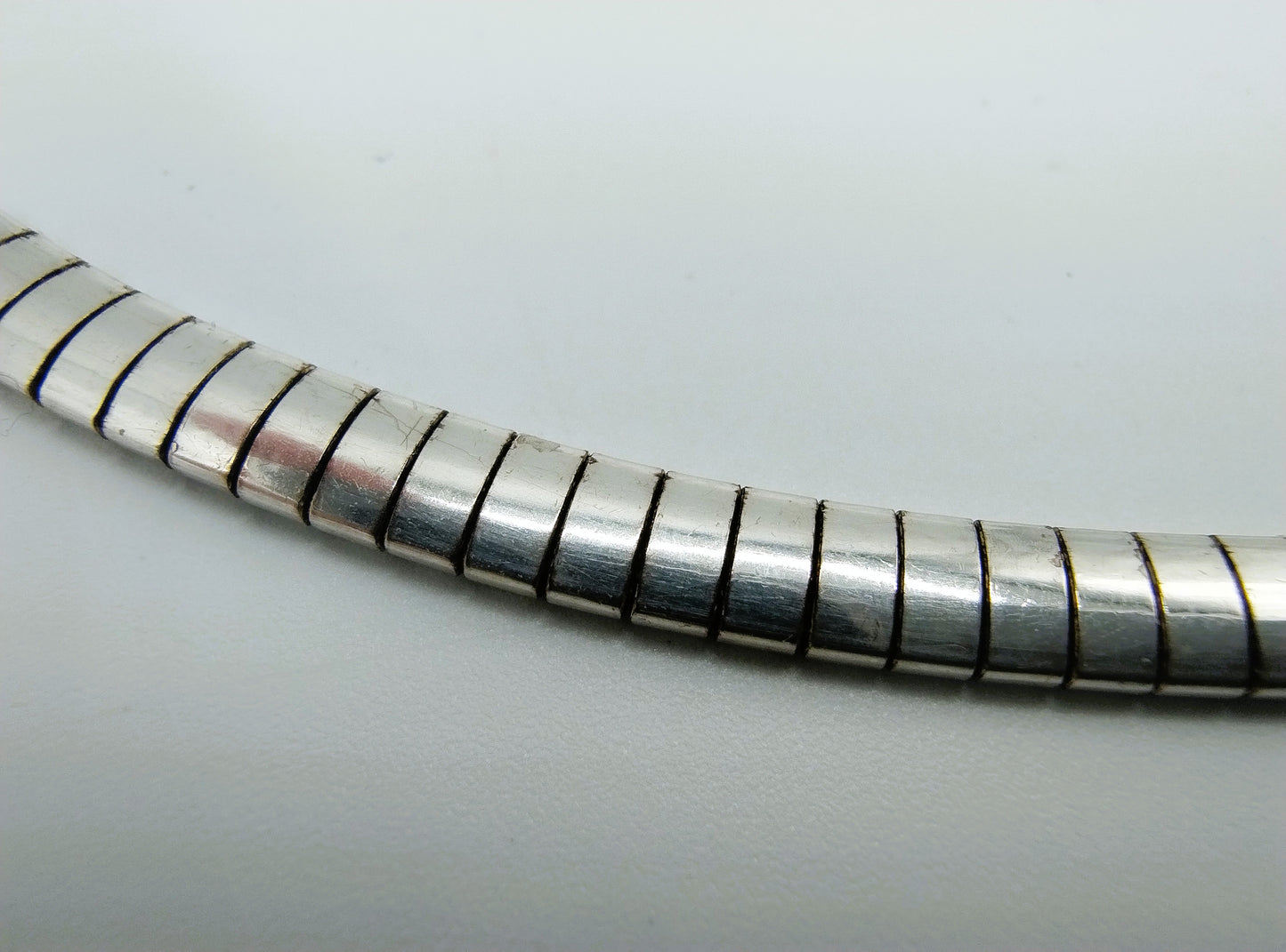 Zilveren omega ketting, 43,5 cm
