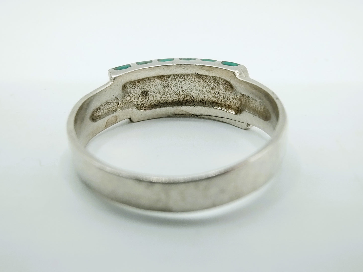 Zilveren ring met malachiet, 17,5 mm
