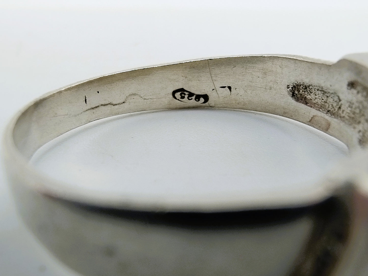 Zilveren ring met malachiet, 17,5 mm