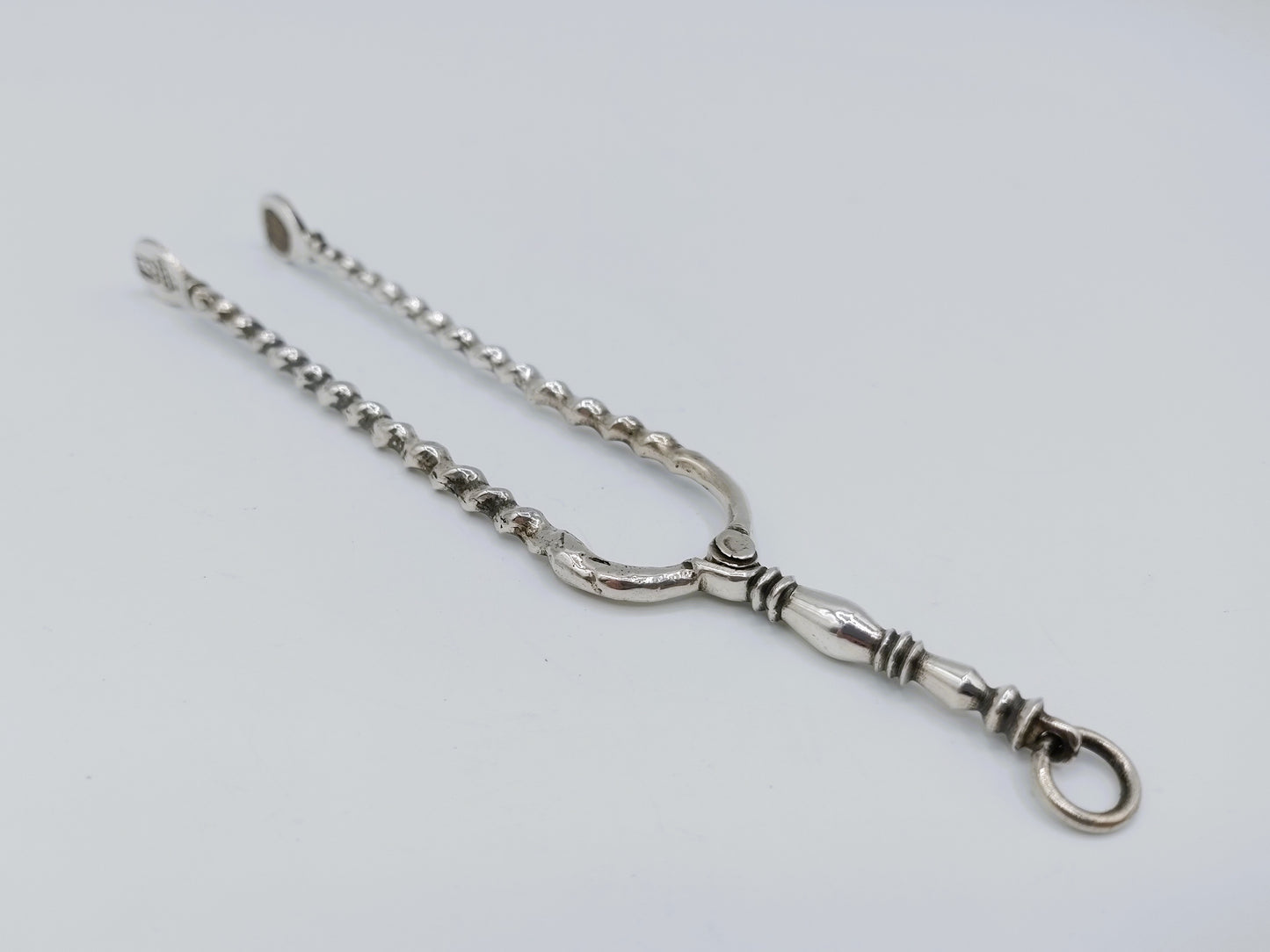 Zilveren miniatuur haardtang, J. Borduur, Amsterdam, 1756