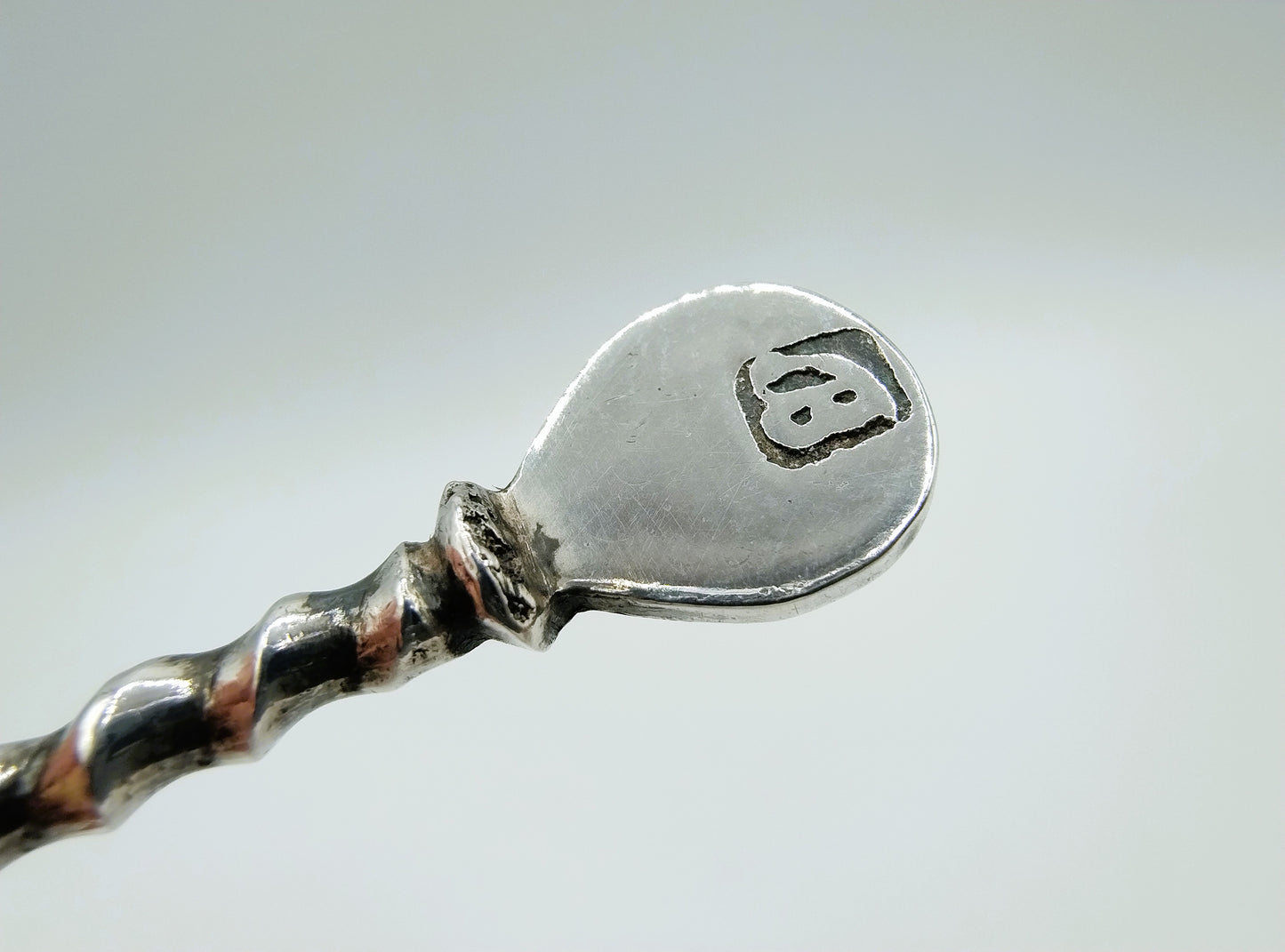 Zilveren miniatuur haardtang, J. Borduur, Amsterdam, 1756
