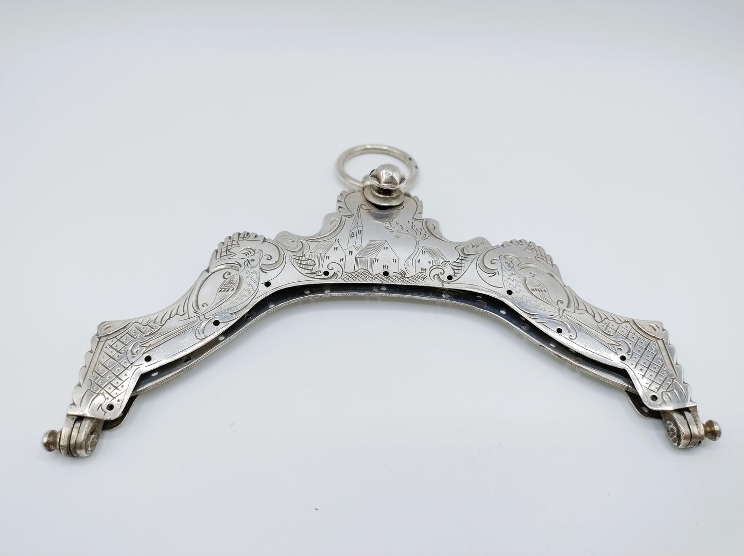Zilveren tasbeugel (papegaaien), G. Lazonder, Schoonhoven, 1818