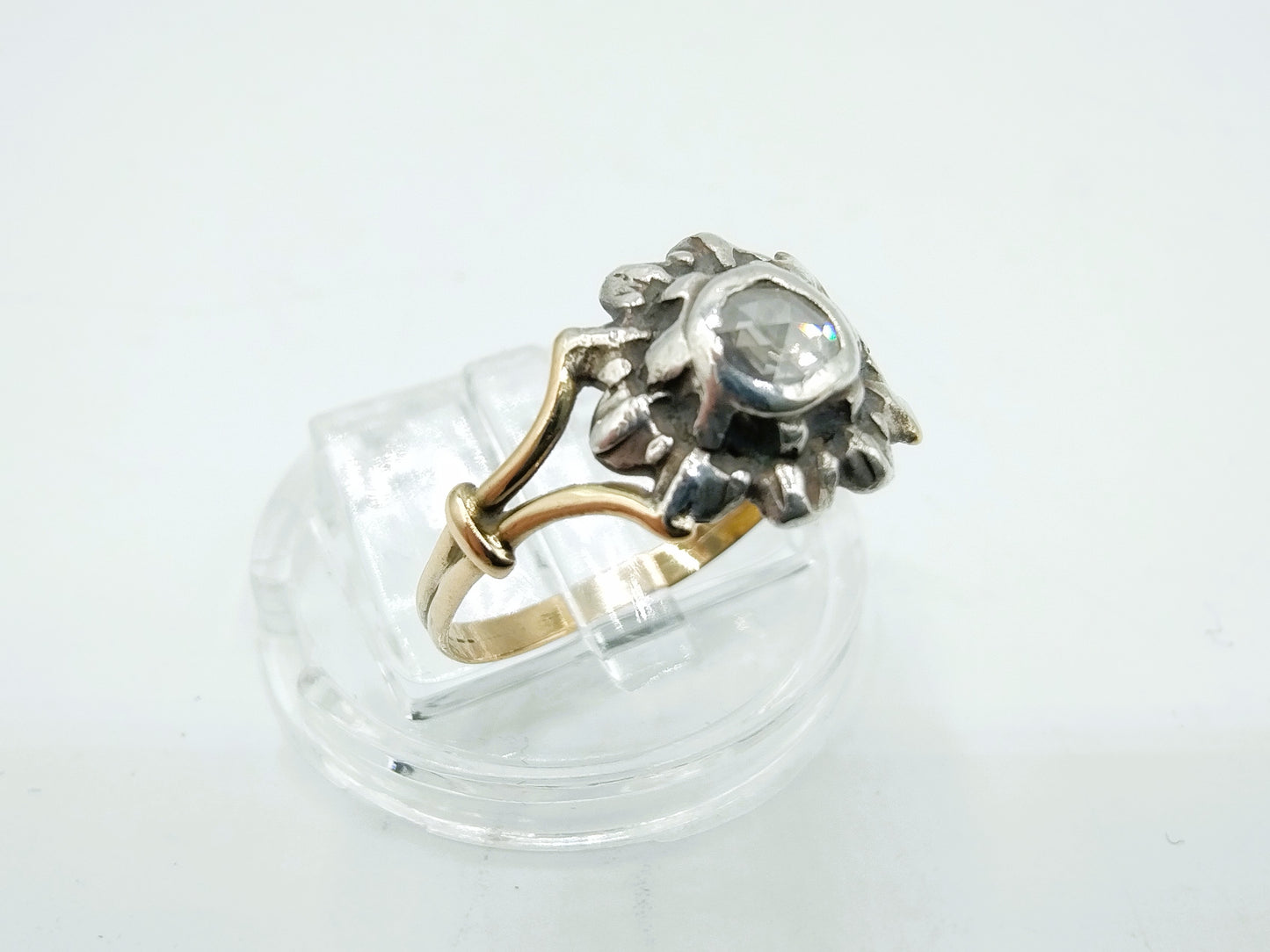Goldring mit Rosendiamant, 16,5 mm
