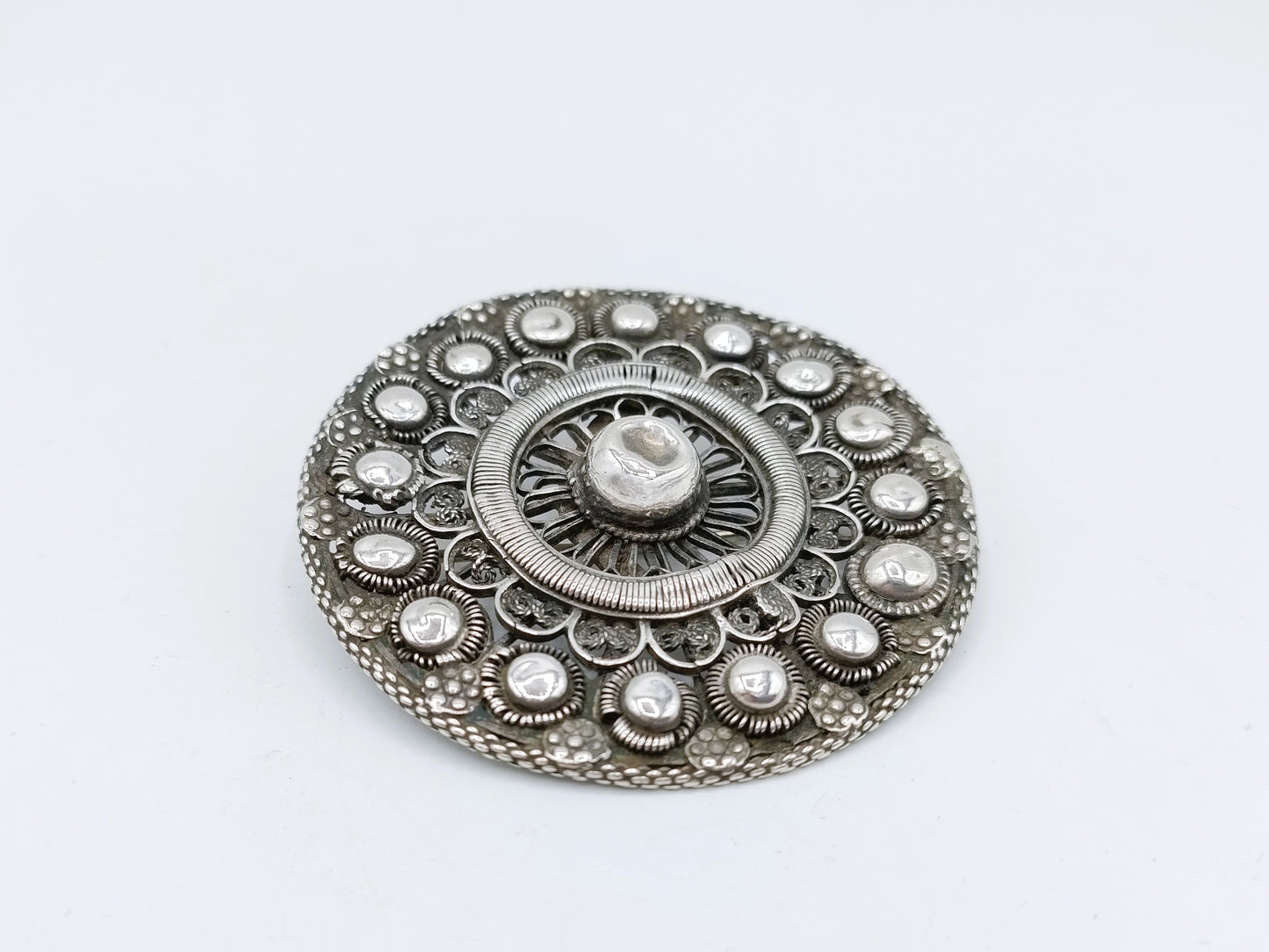 Silver brooch, made from Zeeland valve piece, 19th century