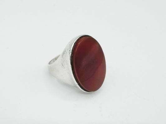 Zilveren ring met carneool, 925, 19 mm