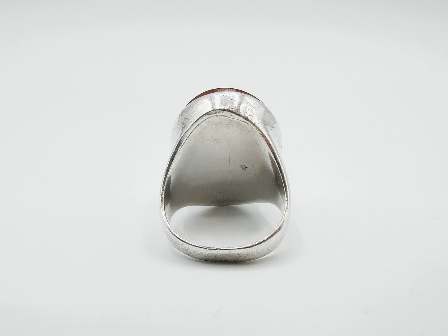 Zilveren ring met carneool, 925, 19 mm