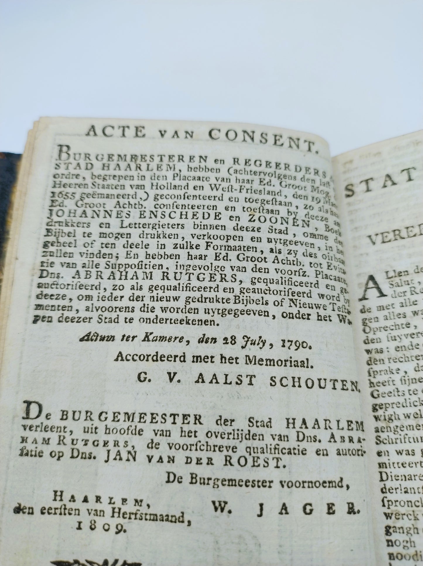 Bijbel met zilveren slot, Haarlem, 1809