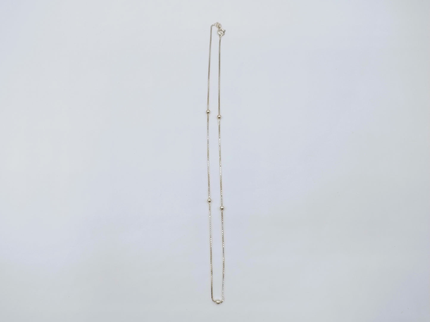 Zilveren venetiaans collier met bolletjes, 40 cm