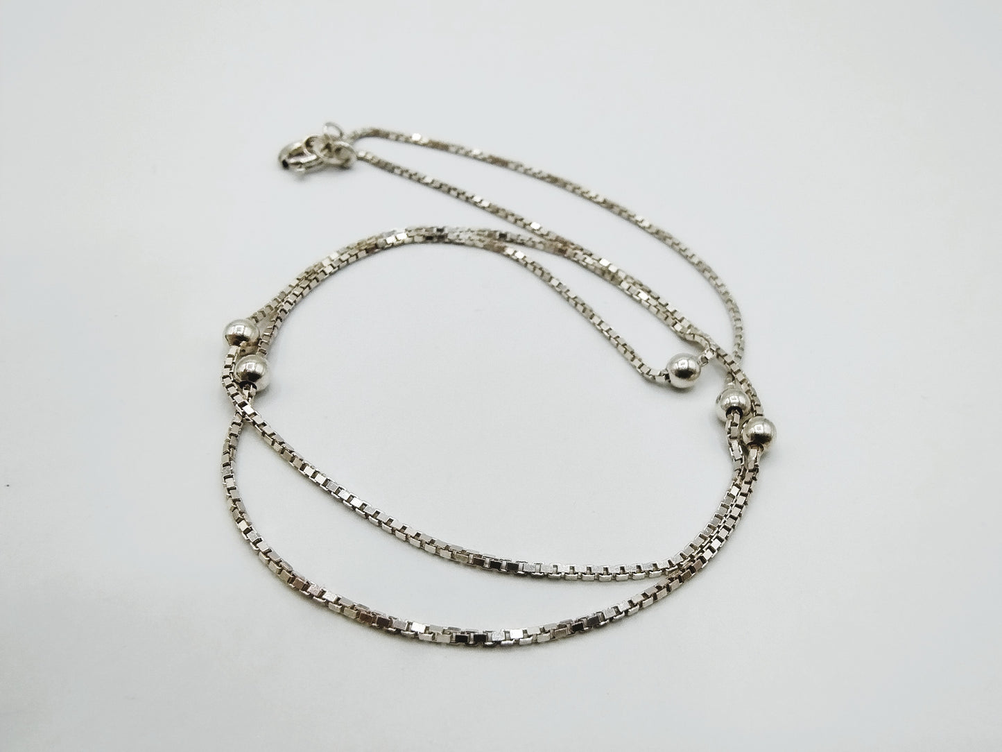 Zilveren venetiaans collier met bolletjes, 40 cm