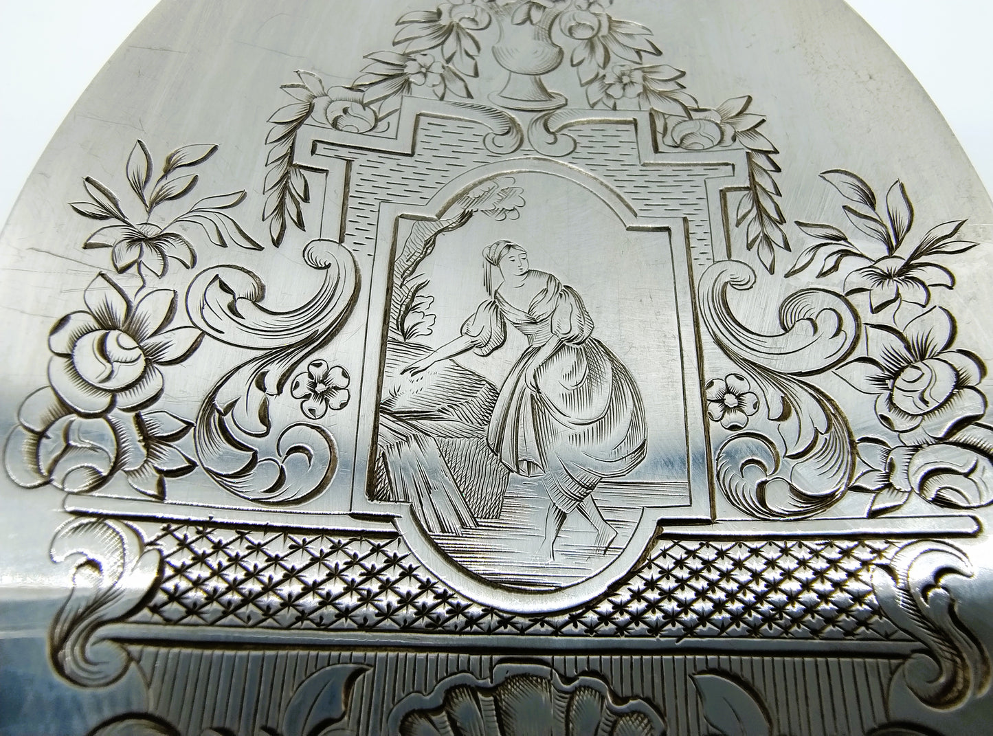 Zilveren taartschep met benen heft, E. Callot, Parijs, ca. 1850