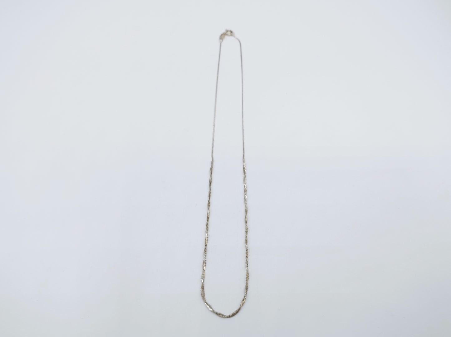 Zilveren halsketting, gedraaid, 42 cm