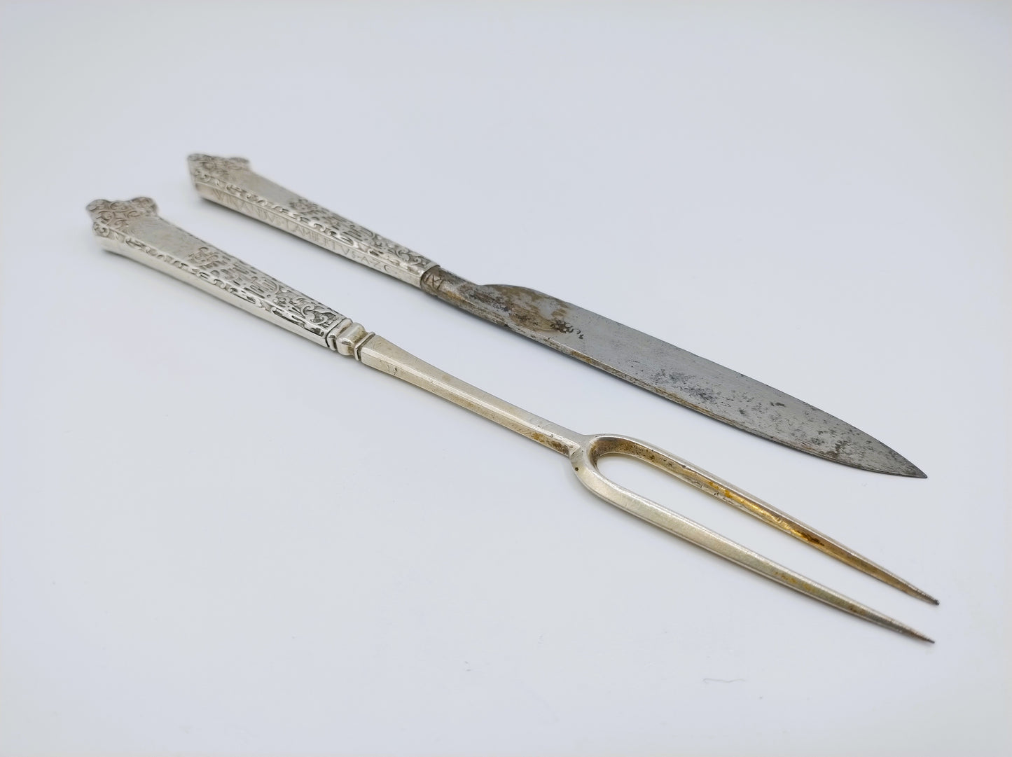 Silver travel cutlery, fork and knife, Netherlands, ca. 1600