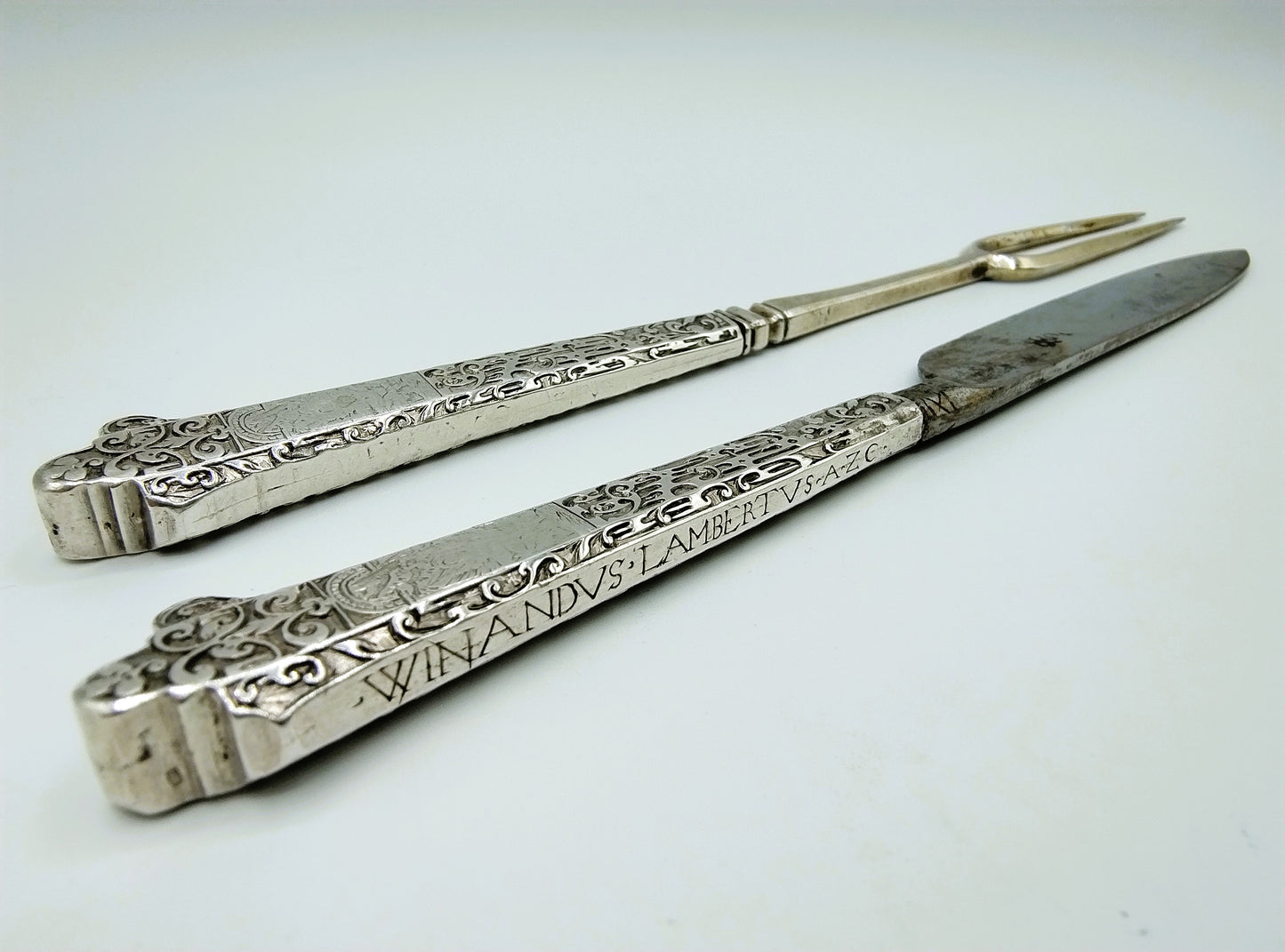 Silver travel cutlery, fork and knife, Netherlands, ca. 1600