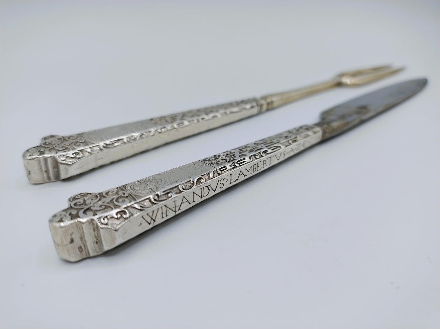 Silver travel cutlery, fork and knife, Netherlands, ca. 1600