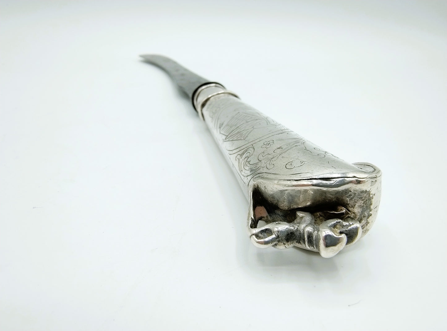 Silver knife handle with steel blade, Friesland, ca. 1770