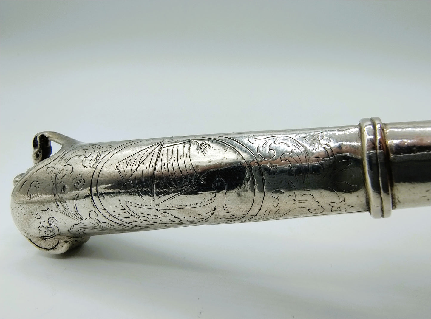 Silver knife handle with steel blade, Friesland, ca. 1770