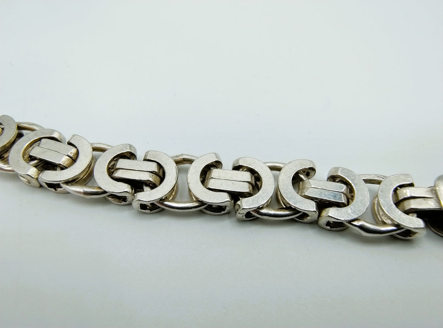 Zilveren koningsketting, vierkante schakel, 6 mm, 52,5 cm.