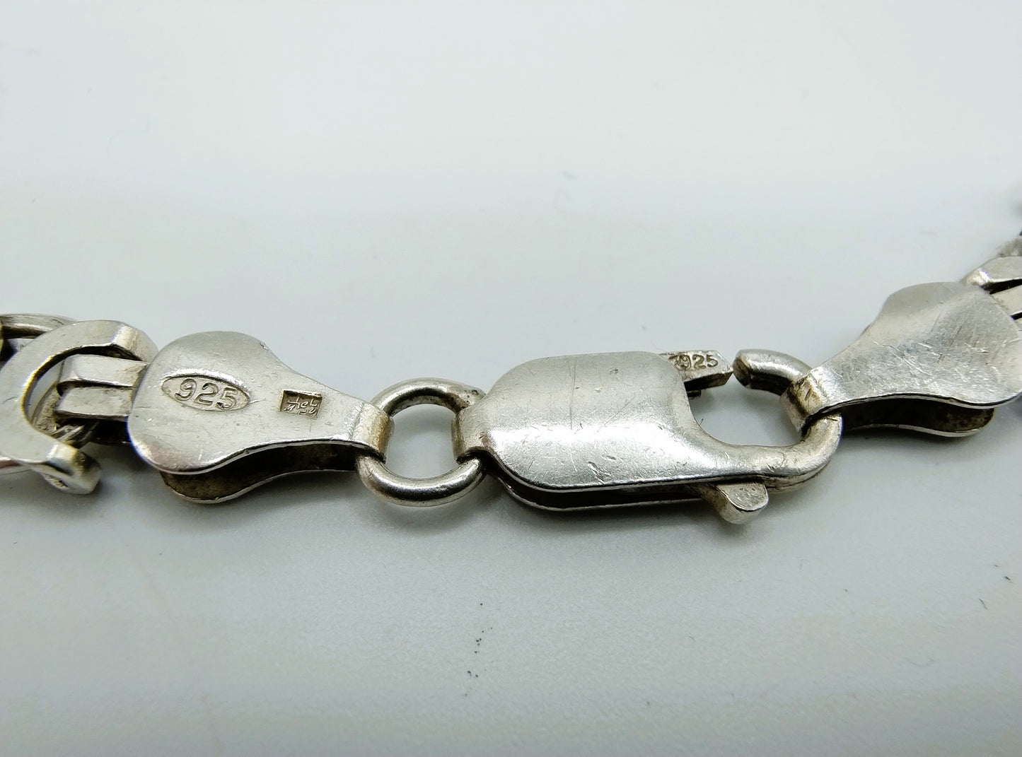 Zilveren koningsketting, vierkante schakel, 6 mm, 52,5 cm.