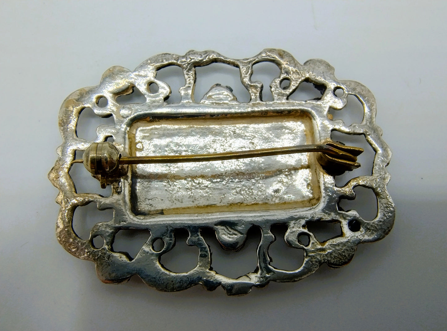 Zilveren broche met nielo inleg, 925