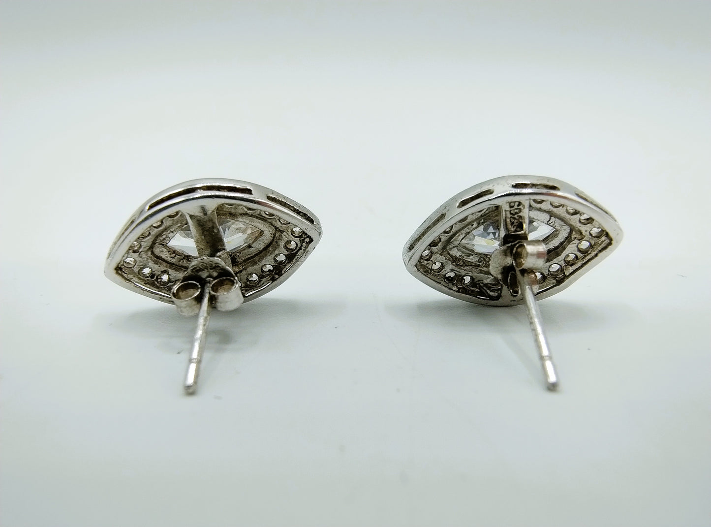 Zilveren oorbellen met zirkonia, 925