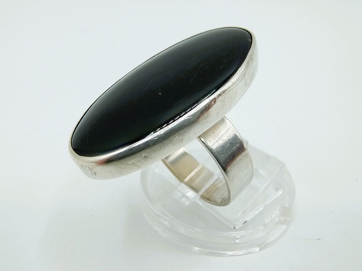 Zilveren ring met Onyx, 835, 17 mm