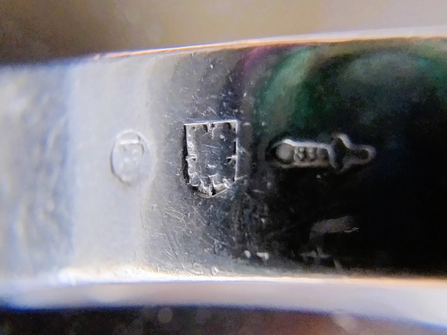 Zilveren ring met Onyx, 835, 17 mm