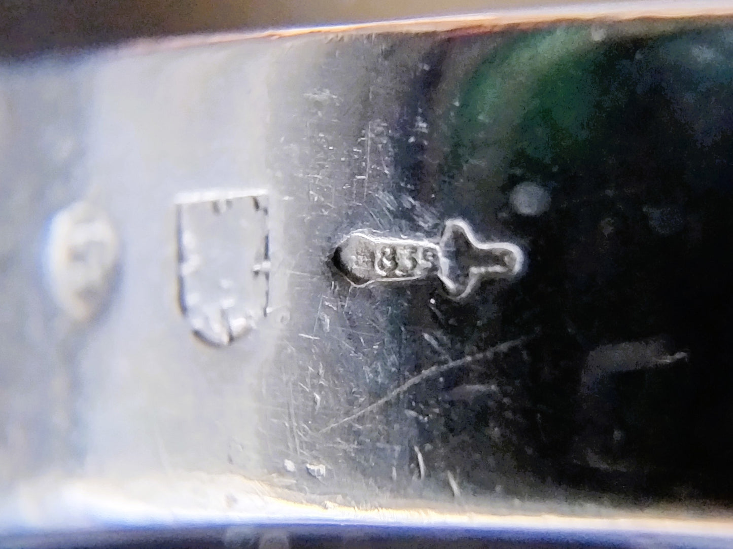 Zilveren ring met Onyx, 835, 17 mm