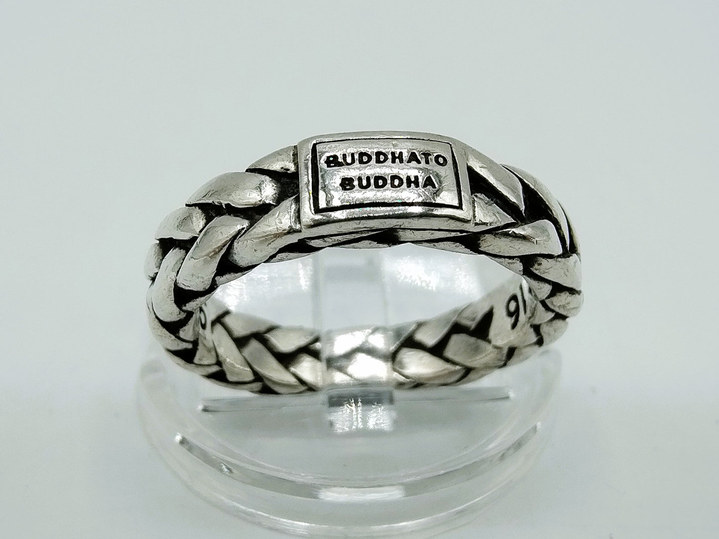 Zilveren buddha to buddha ring, 16.5 mm