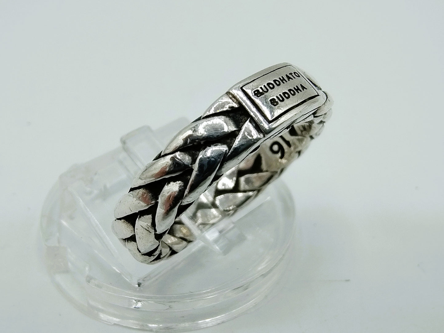 Zilveren buddha to buddha ring, 16.5 mm