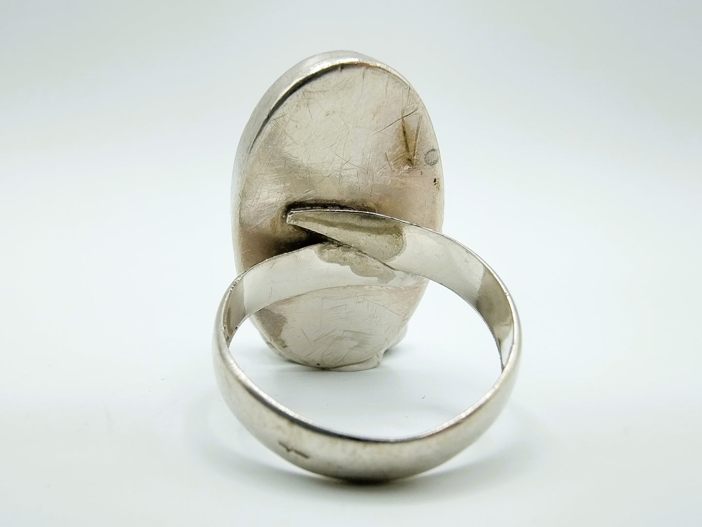 Zilveren ring met tijgeroog, 17,5 mm
