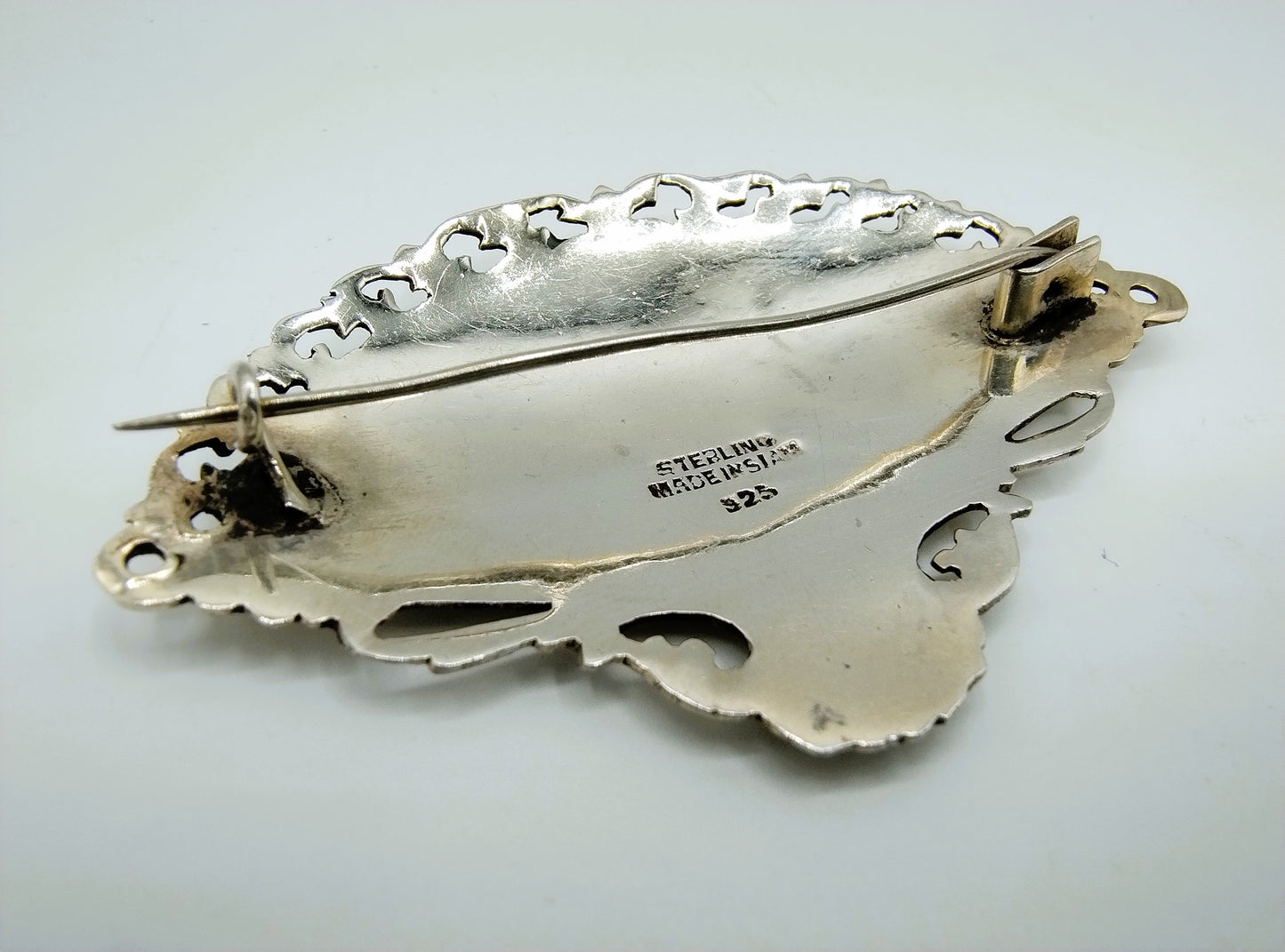 Zilveren broche met nielo inleg, Siam, 925