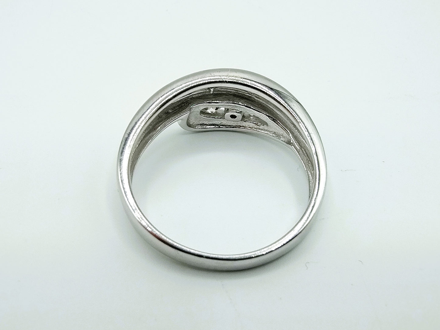 Zilveren ring met zirkonia, 19 mm
