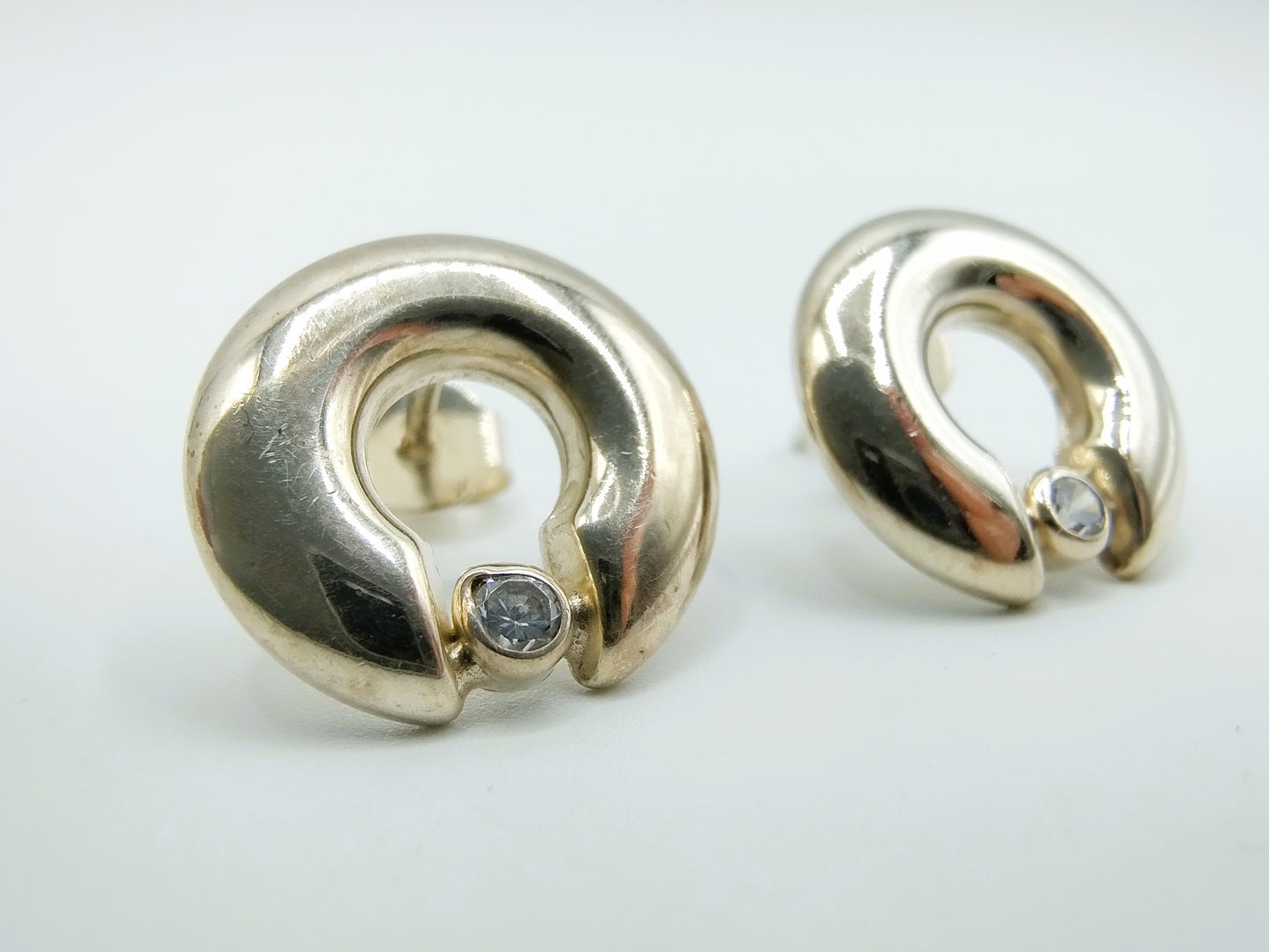 Zilveren oorbellen met zirkonia, 925