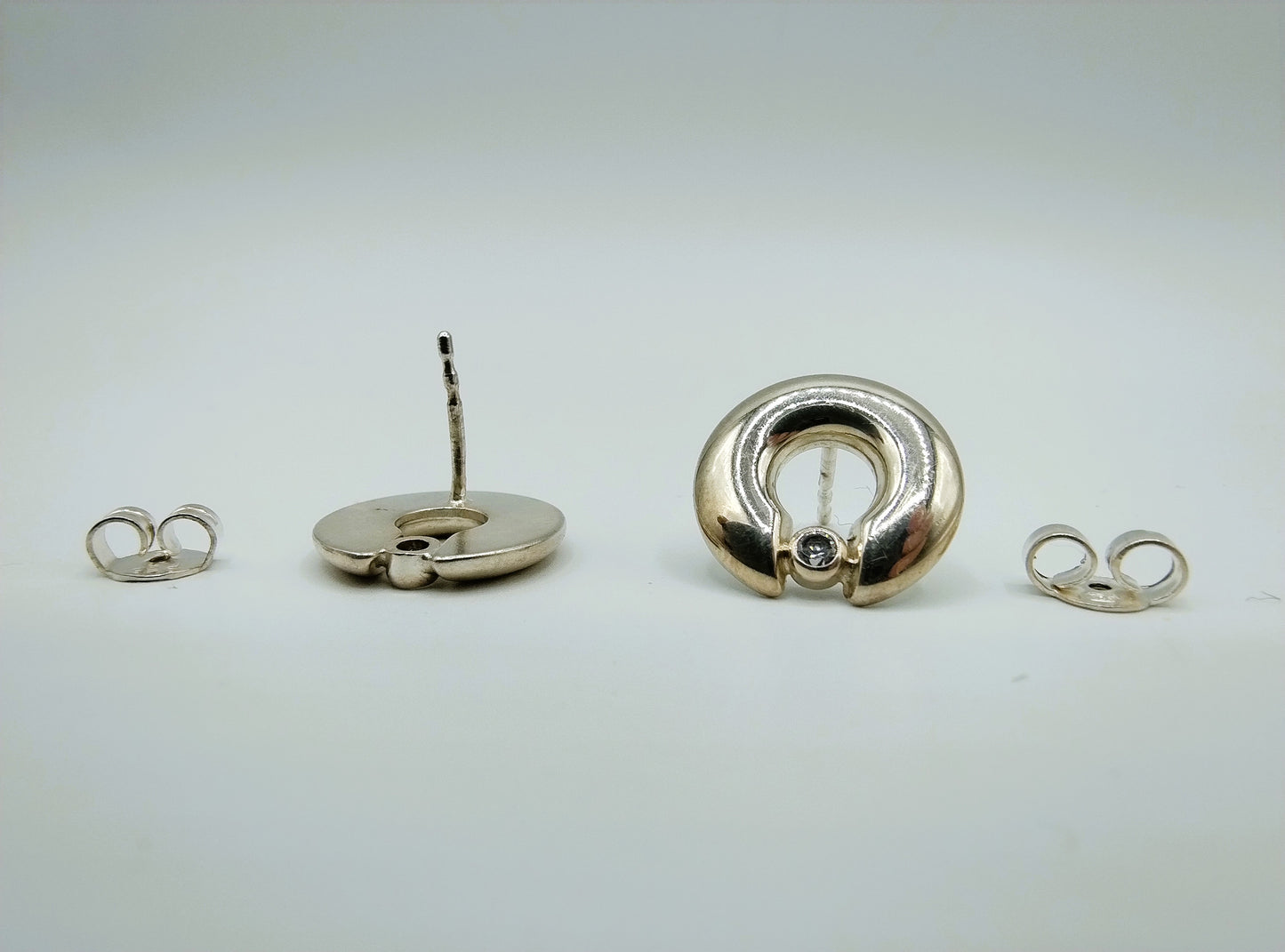 Zilveren oorbellen met zirkonia, 925