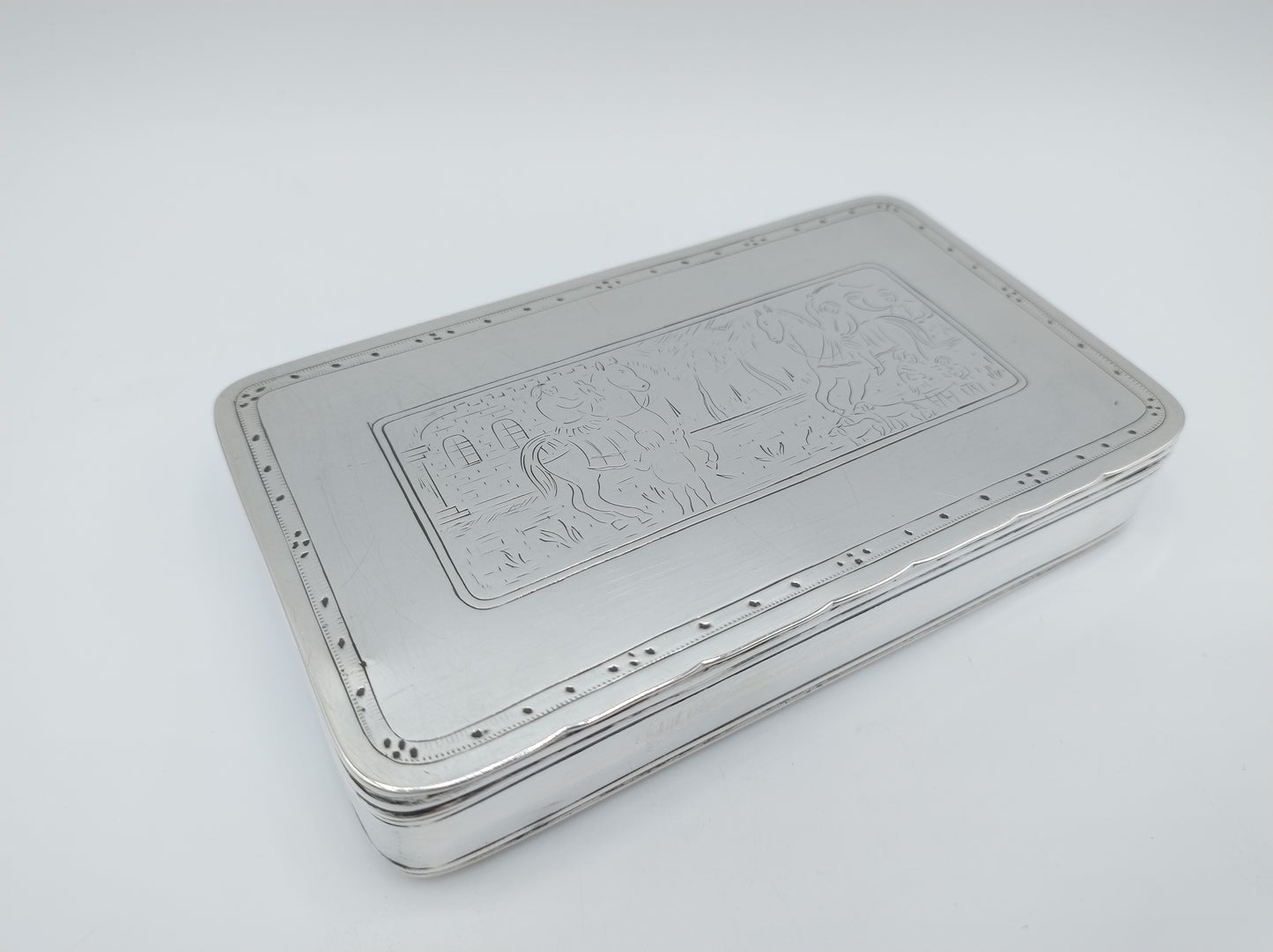 Silver tobacco box, J.W. van Eijssen, Amsterdam, 1801