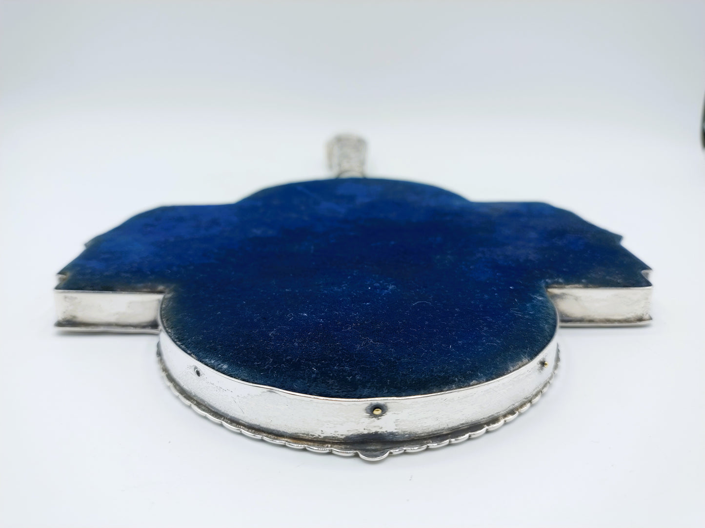Hand mirror with silver frame and knife handle, 18th century