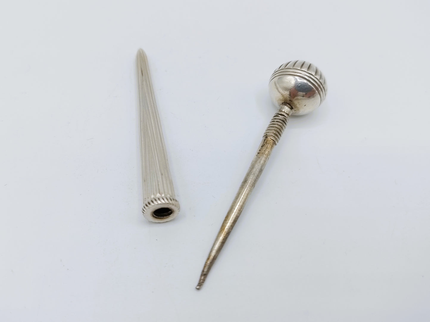 Zilveren priem in houder, ca. 1820