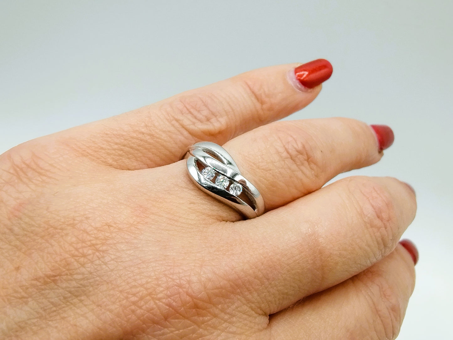 Silberring mit Zirkonia, 925, 18mm