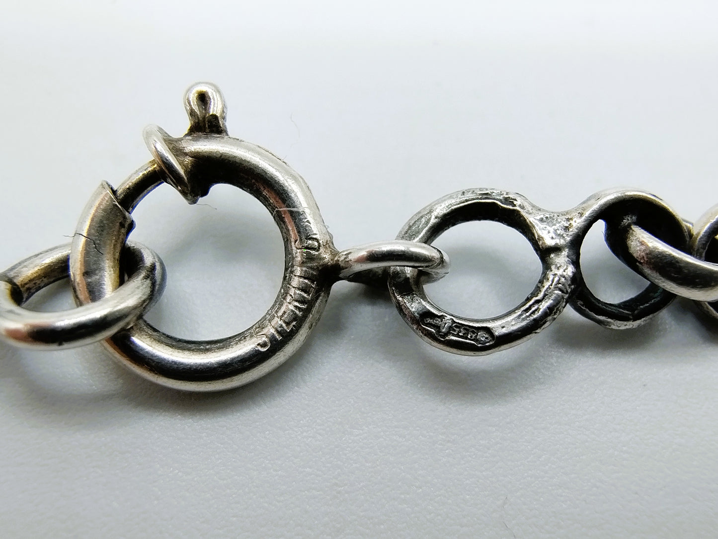 Silberne Jasseronkette mit äthiopischem Kreuz, 62 cm