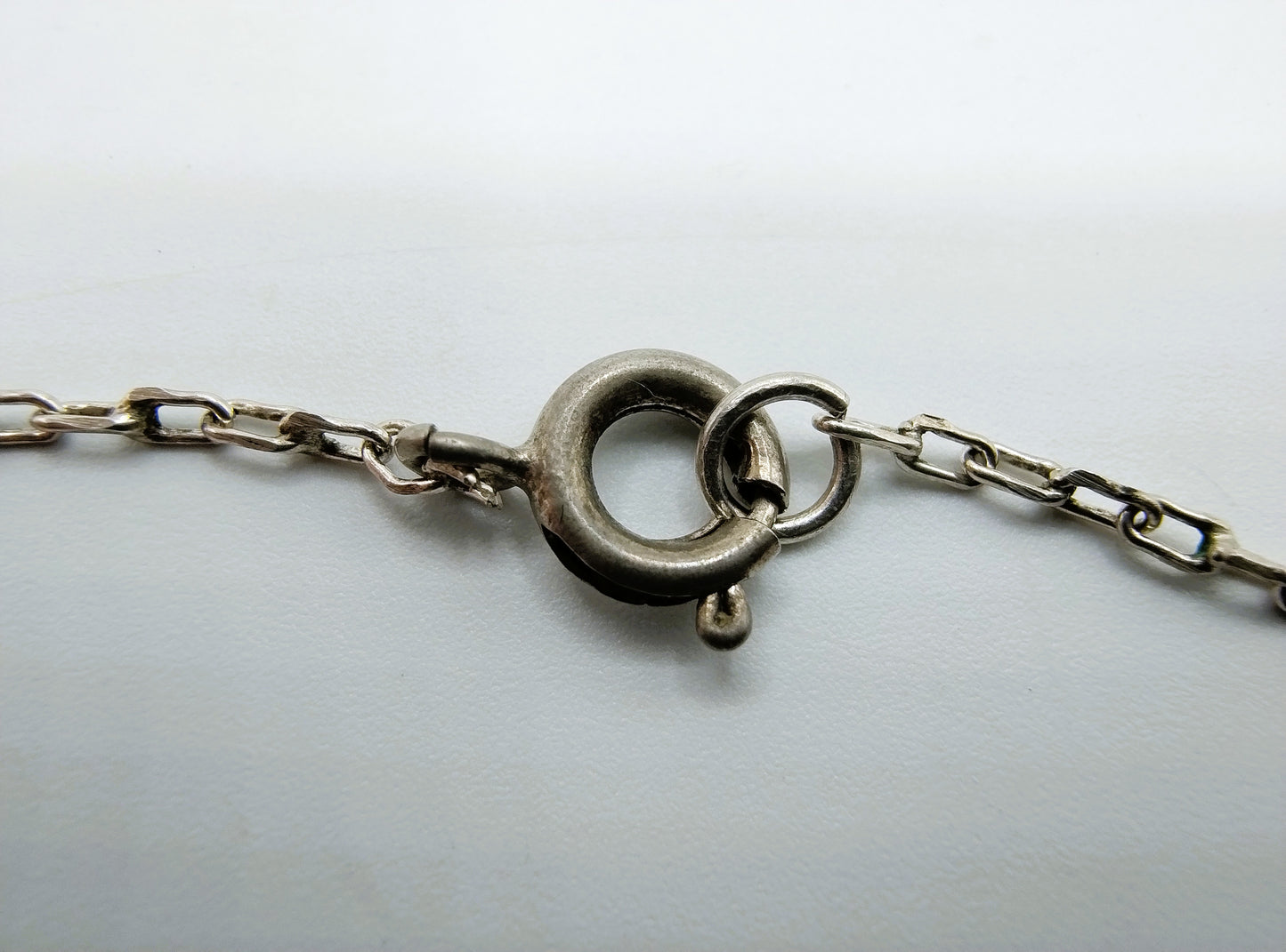 Silberkette mit Türkisanhänger, 43 cm